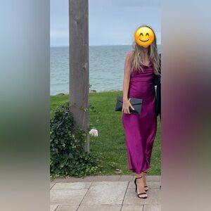 ZARA Cowl Neck Satin Maxi Dress